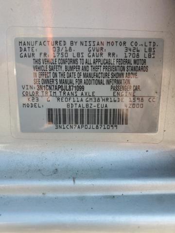 2018 NISSAN VERSA S - 3N1CN7AP0JL871099