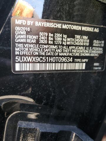 VIN 5UXWX9C51H0T09634 2017 BMW X3, Xdrive28I no.13