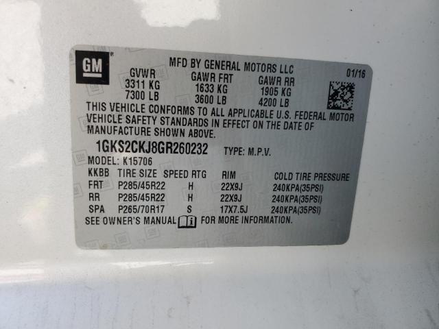 2016 GMC YUKON 1GKS2CKJ8GR260232