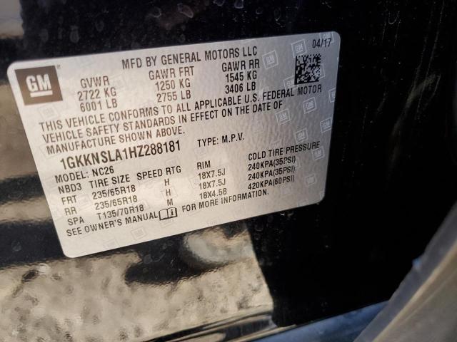 VIN 1GKKNSLA1HZ288181 2017 GMC Acadia, Sle no.13