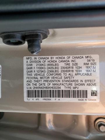 2019 HONDA CR-V EXL - 2HKRW2H80KH630294