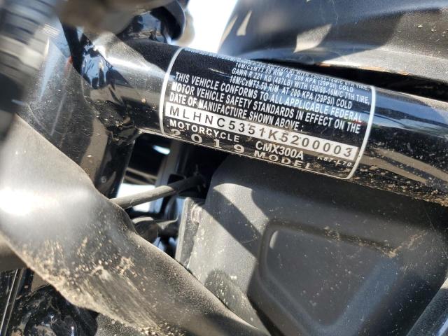 2019 HONDA CMX300 A MLHNC5351K5200003