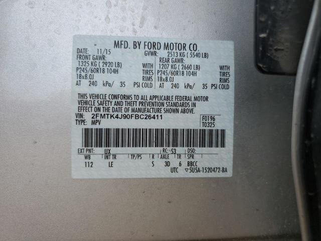 VIN 2FMTK4J90FBC26411 2015 Ford Edge, Sel no.13