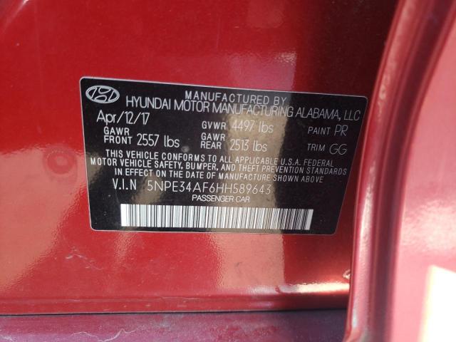2017 HYUNDAI SONATA SPO - 5NPE34AF6HH589643