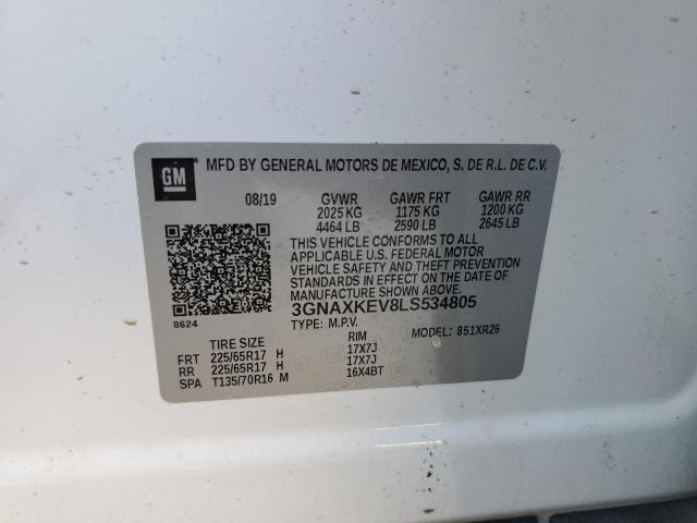 2020 CHEVROLET EQUINOX LT - 3GNAXKEV8LS534805