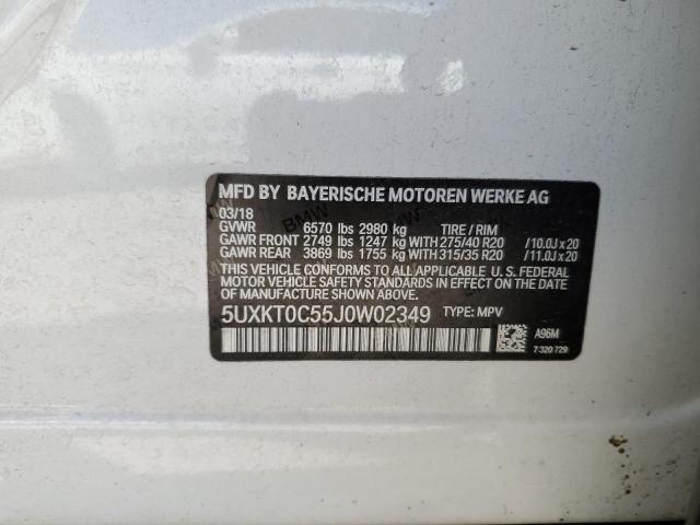 VIN 5UXKT0C55J0W02349 2018 BMW X5 no.13