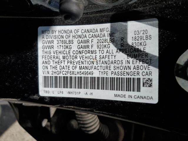 2020 HONDA CIVIC LX - 2HGFC2F6XLH549649