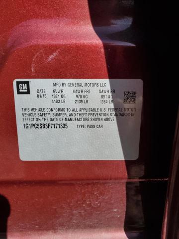 2015 CHEVROLET CRUZE LT - 1G1PC5SB3F7171335