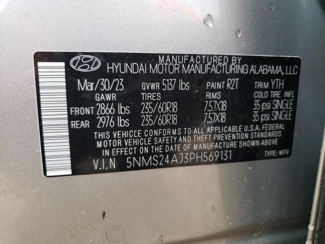 VIN 5NMS24AJ3PH569131 2023 Hyundai Santa Fe, Sel no.12