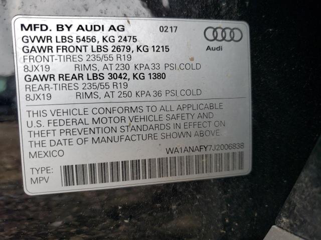 VIN WA1ANAFY7J2006838 2018 Audi Q5, Premium no.12