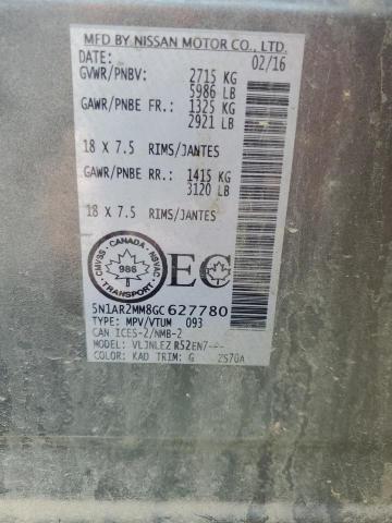 2016 NISSAN PATHFINDER - 5N1AR2MM8GC627780