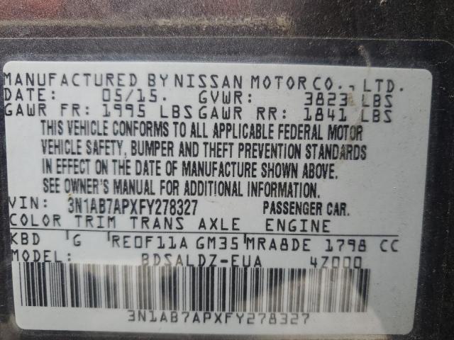 2015 NISSAN SENTRA S - 3N1AB7APXFY278327