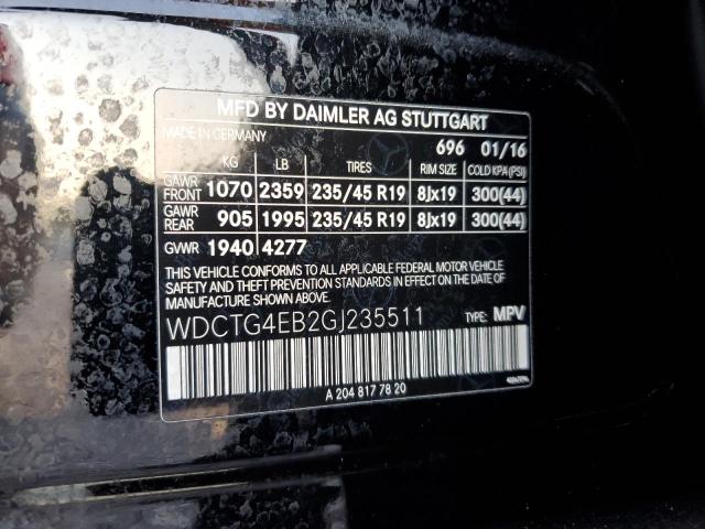 VIN WDCTG4EB2GJ235511 2016 Mercedes-Benz GLA-Class,... no.12