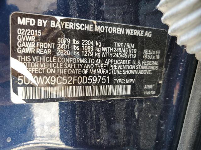 VIN 5UXWX9C52F0D59751 2015 BMW X3, Xdrive28I no.12