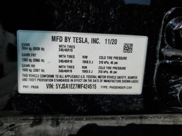 2021 TESLA MODEL S - 5YJSA1E27MF424515