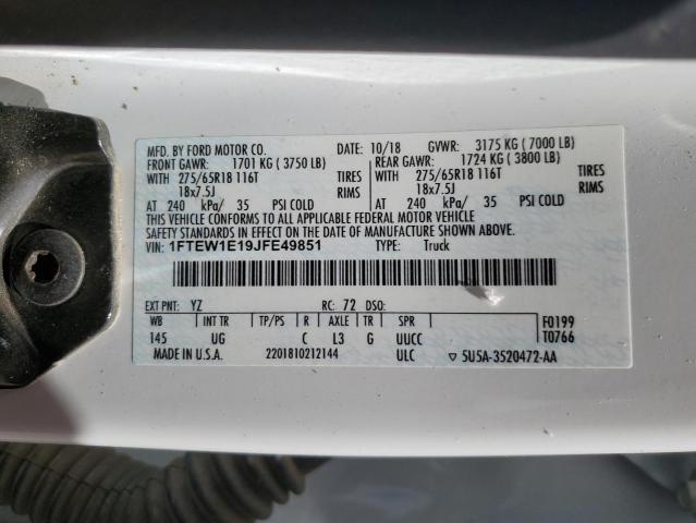 2018 FORD F150 SUPER - 1FTEW1E19JFE49851