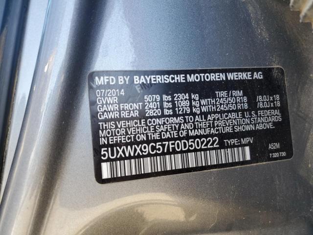 VIN 5UXWX9C57F0D50222 2015 BMW X3, Xdrive28I no.13