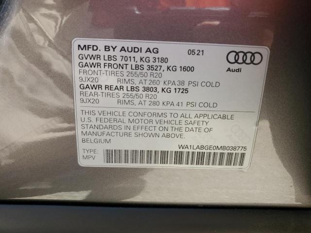 2021 AUDI E-TRON PRE - WA1LABGE0MB038775