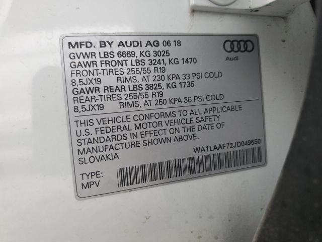 VIN WA1LAAF72JD049550 2018 Audi Q7, Premium Plus no.12