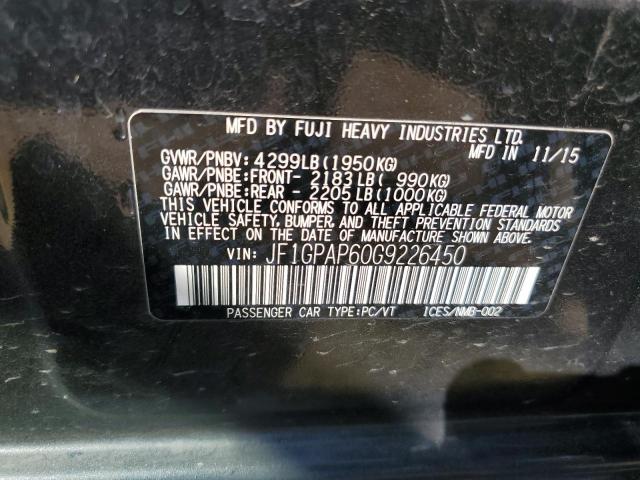 2016 SUBARU IMPREZA SP - JF1GPAP60G9226450