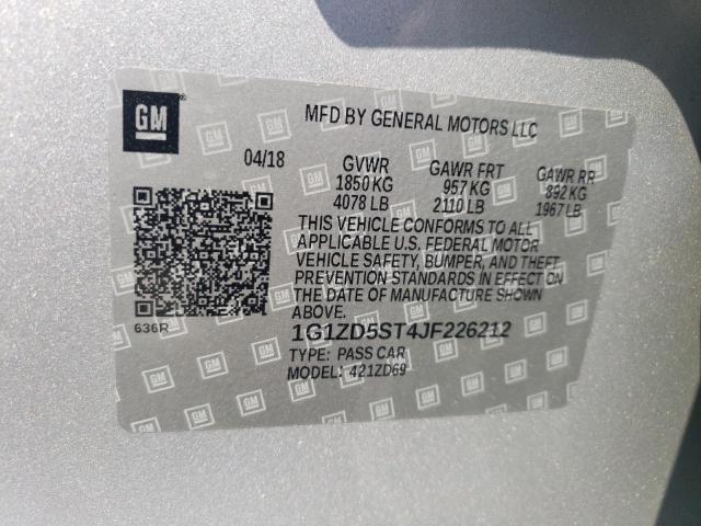 2018 CHEVROLET MALIBU LT - 1G1ZD5ST4JF226212