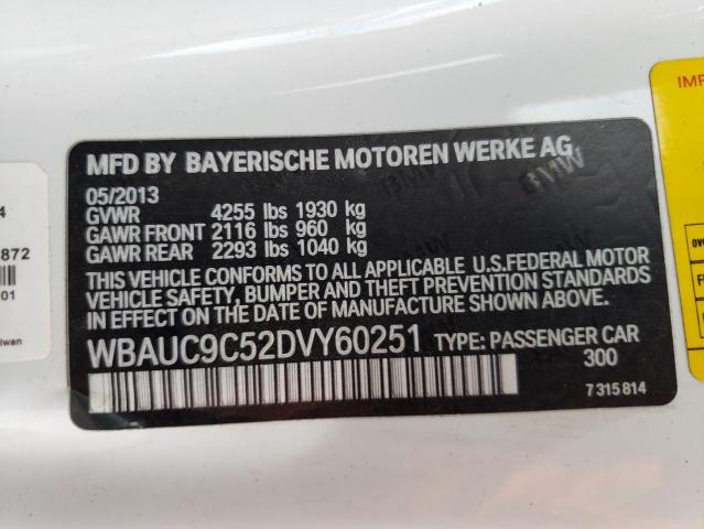 VIN WBAUC9C52DVY60251 2013 BMW 1 SERIES no.12