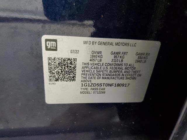 2022 CHEVROLET MALIBU LT - 1G1ZD5ST0NF180917