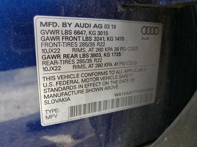 VIN WA1VAAF77KD038053 2019 Audi Q7, Prestige no.13