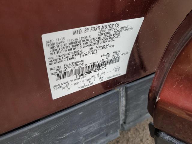 VIN 1FAHP2H87FG202750 2015 Ford Taurus, Sel no.13