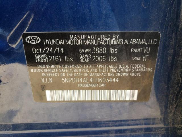 VIN 5NPDH4AE4FH603444 2015 Hyundai Elantra, SE no.12