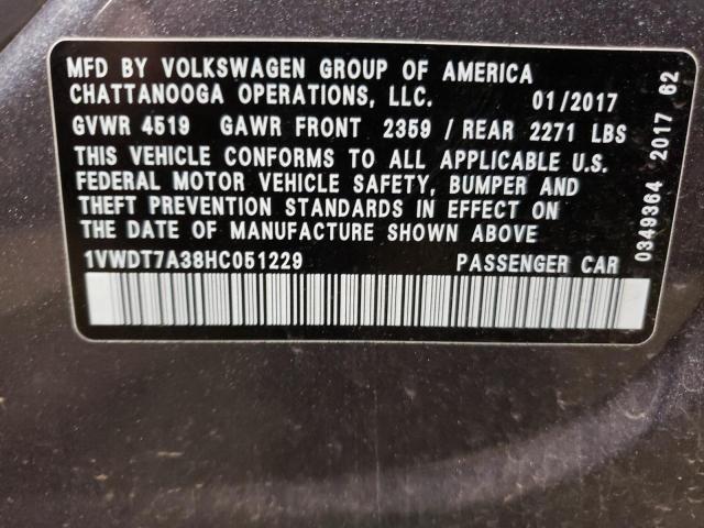 VIN 1VWDT7A38HC051229 2017 Volkswagen Passat, R-Line no.12