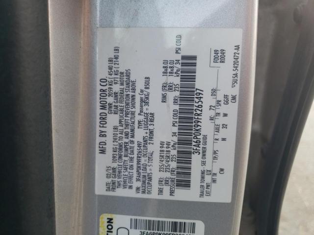 VIN 3FA6P0K99FR265497 2015 Ford Fusion, Titanium no.12