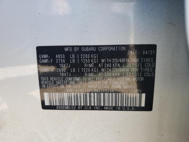 2021 SUBARU OUTBACK TO - 4S4BTAPC8M3209556