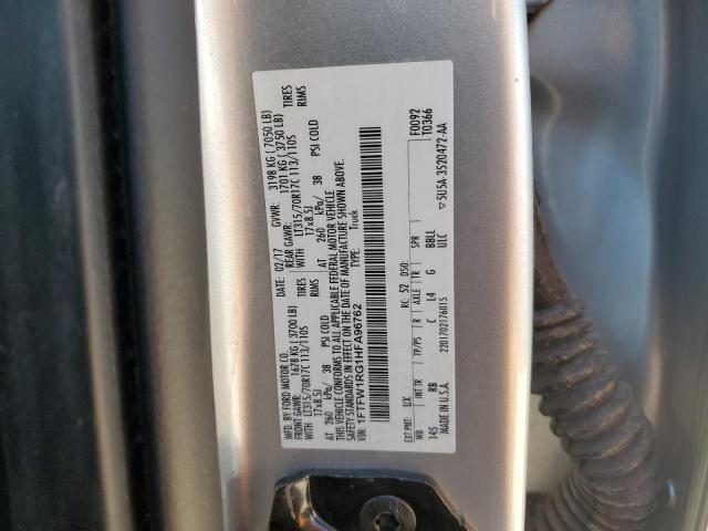 2017 FORD F150 RAPTO - 1FTFW1RG1HFA96762