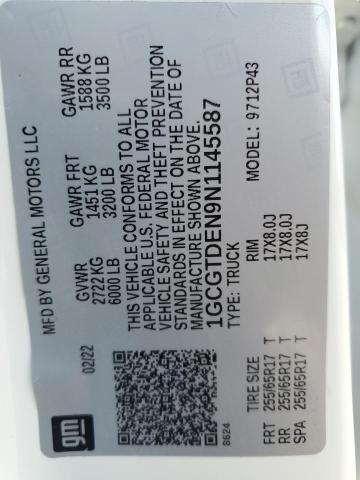 2022 CHEVROLET COLORADO - 1GCGTDEN9N1145587