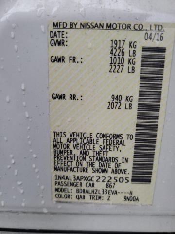 2016 NISSAN ALTIMA 2.5 - 1N4AL3APXGC222505