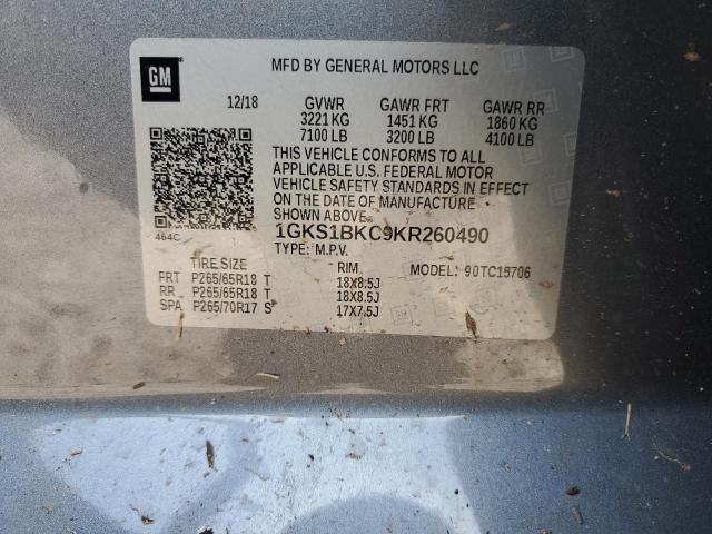 2019 GMC YUKON 1GKS1BKC9KR260490