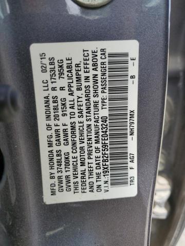 2015 HONDA CIVIC LX - 19XFB2F59FE043240