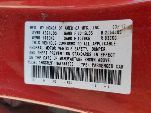 2017 HONDA ACCORD SPO - 1HGCR2F11HA186203