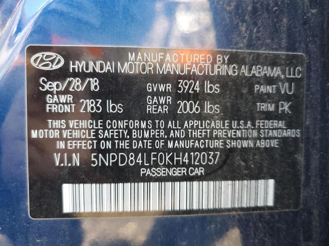 2019 HYUNDAI ELANTRA SE - 5NPD84LF0KH412037