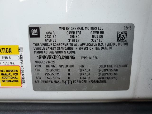 2016 CHEVROLET TRAVERSE L - 1GNKVGKD9GJ290785