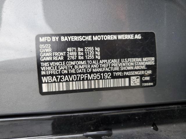 VIN WBA73AV07PFM95192 2023 BMW 4 Series, 430XI Gran... no.12