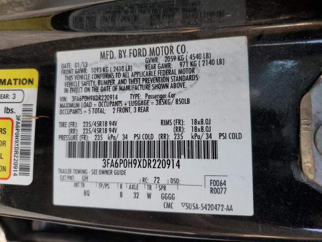 VIN 3FA6P0H9XDR220914 2013 Ford Fusion, SE no.13