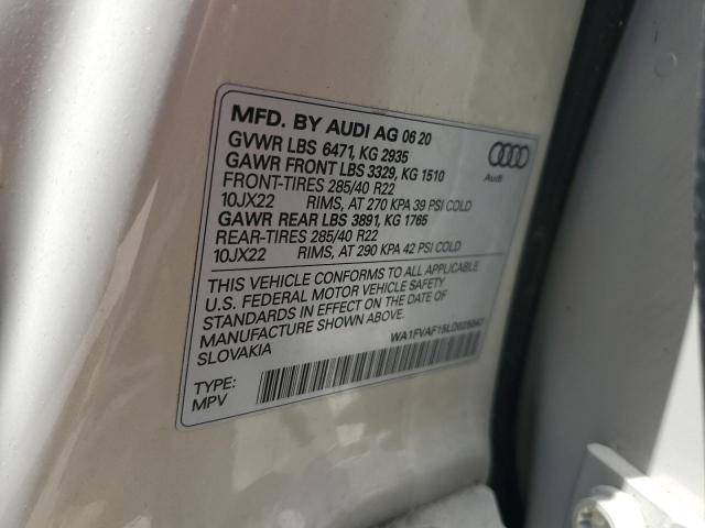2020 AUDI Q8 PRESTIG WA1FVAF15LD025047
