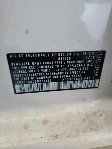 2016 VOLKSWAGEN GTI S/SE - 3VW4T7AU0GM031322