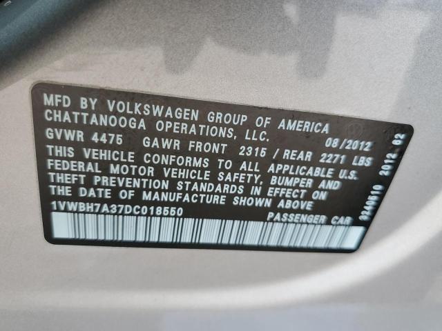 VIN 1VWBH7A37DC018550 2013 VOLKSWAGEN PASSAT no.12