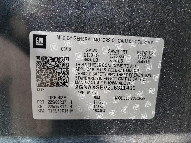 2018 CHEVROLET EQUINOX LT - 2GNAXSEV2J6311400