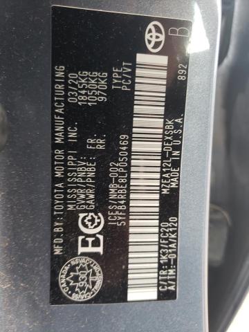 2020 TOYOTA COROLLA SE - 5YFB4RBE8LP050469