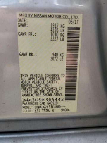 2017 NISSAN ALTIMA 2.5 - 1N4AL3AP8HN365443