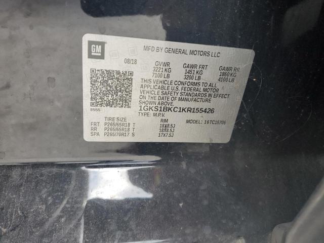 VIN 1GKS1BKC1KR155426 2019 GMC Yukon, Slt no.12